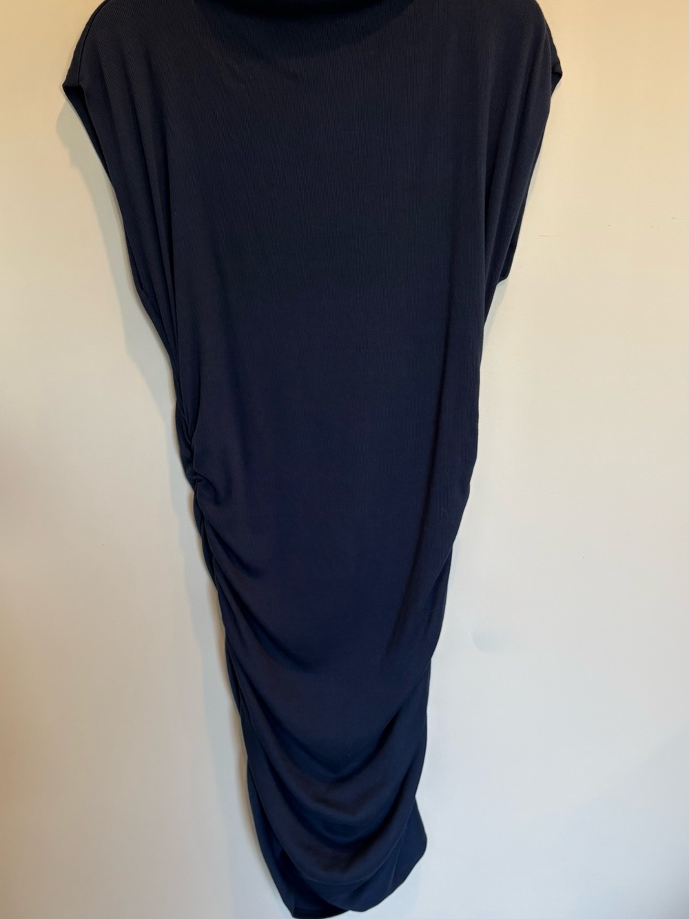 Michael Stars Navy Ruched Mock Neck Bodycon Dress XL NWT Midi